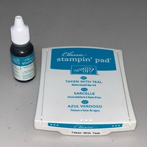 Stampin' Up Ink Taken with Teal Classic Refill Ink Bottle Blue Green Sctapbook
